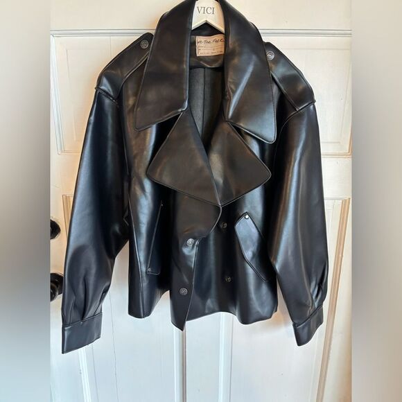 Nwt free people we the free Alexis vegan leather black jacket - Picture 4 of 9